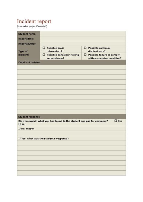 Free Free Incident Report Templates Word Excel Formats