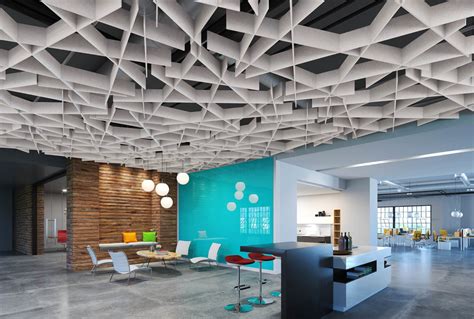 Celling design, coffered ceiling, false ceiling, dropped ceiling, interior design, interior architectural. Three New SoftGrid® Acoustic Ceiling Baffle Designs For ...