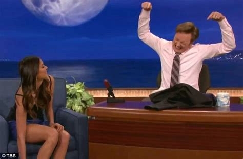 Nina Dobrev Turns Contortionist As She Uses Conan Obrien As A Human