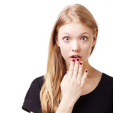 Beautiful Girl Surprised Portrait Isolated Stock Photo By ©ababaka