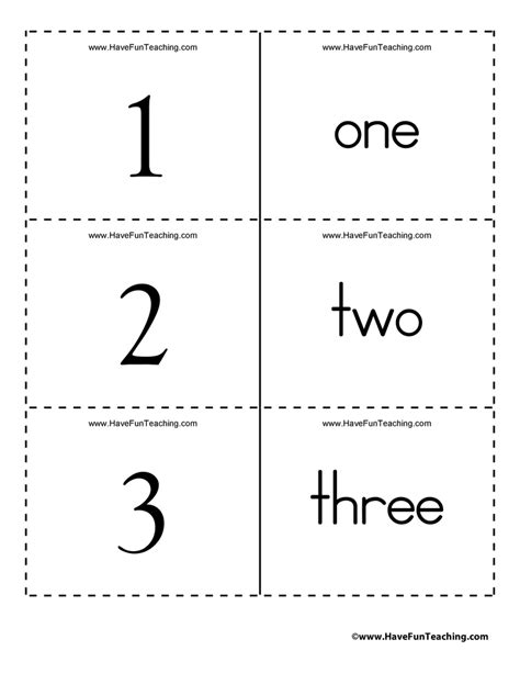 Number Words Flash Cards Printable Free Printable Templates