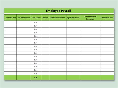 Free Excel Payroll Sheet Template