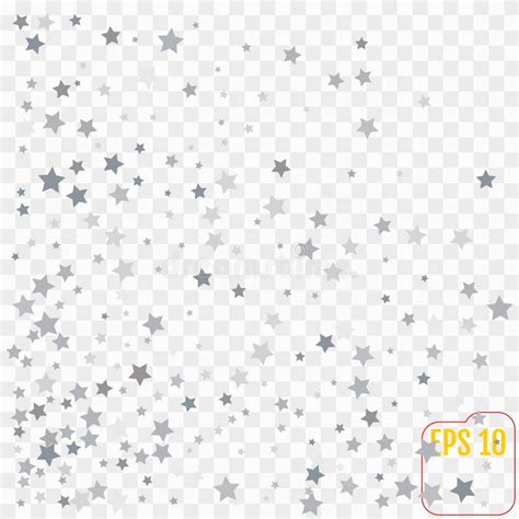 Silver Glitter Stars Falling From The Sky On White Background Abstract