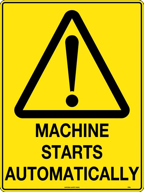 Machine Starts Automatically | Uniform Safety Signs