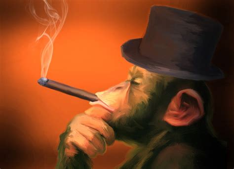 I Look So Formal When I Smoke Monkey Art Smoke Painting Cigar Art
