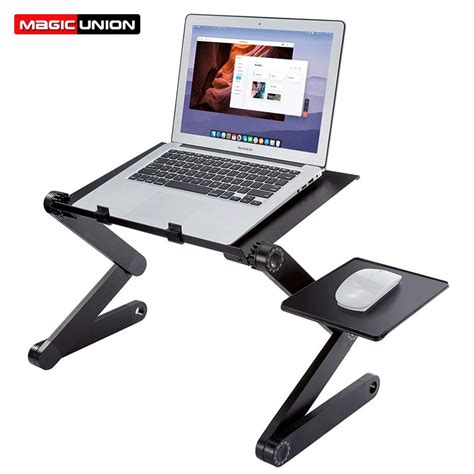 Aluminum Lightweight Computer Desk Ergonomic Tv Bed Lap Folding Table