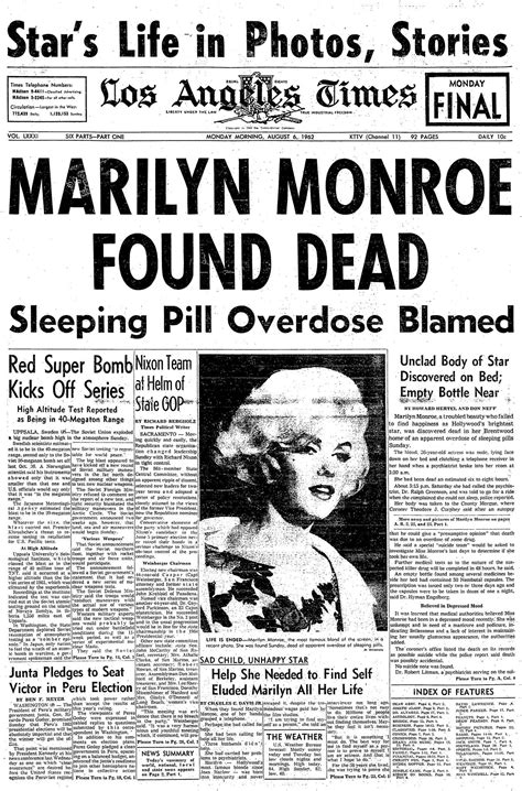 Marilyn Monroes Death Los Angeles Times
