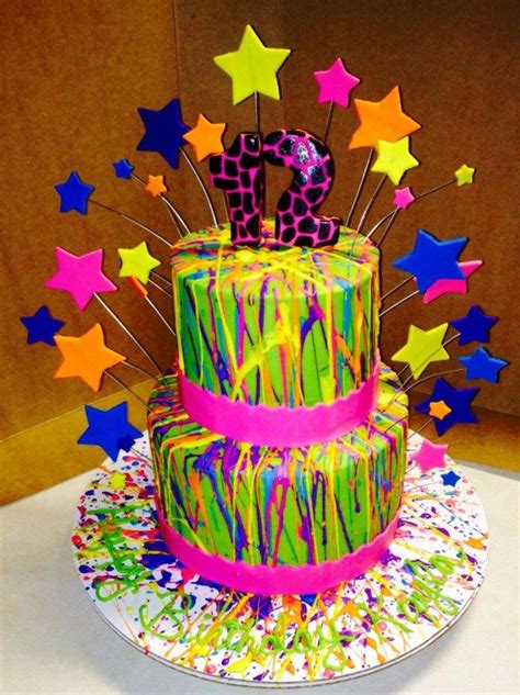 23 Wonderful Picture Of Neon Birthday Cakes Neon Birthday Cakes Neon
