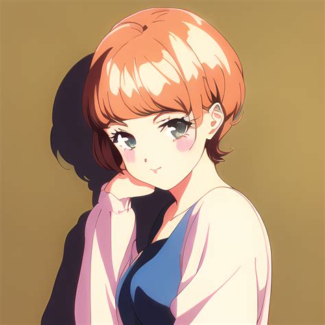 Anime Girls Novel Ai Redhead Face Short Hair Looking At Viewer