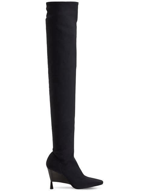 Gia X Rhw 100mm Rosie 9 Stretch Over The Knee Boot Black Luisaviaroma