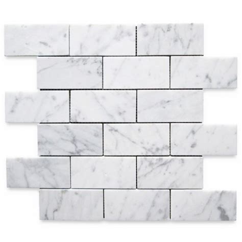 Carrara Marble Tile Italian White Carrera 2x4 Grand Brick Subway Mosaic