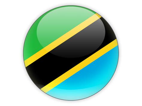 Round Icon Illustration Of Flag Of Tanzania