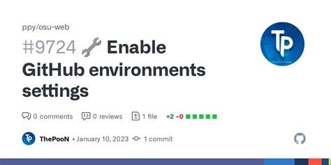 🔧 Enable Github Environments Settings By Thepoon · Pull Request 9724