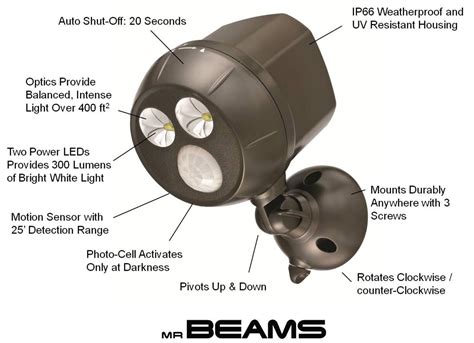 Mr Beams Mb390 300 Lumen Weatherproof Wireless Battery Powered Led