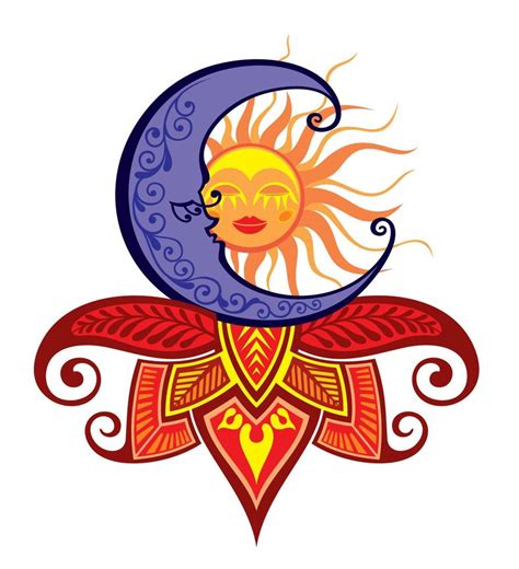 Astrologia Do Símbolo Do Sol E Da Luavetor Alquimia Celestial Mágica