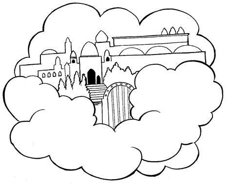 Coloring Pages Of Heaven In 2020 With Images Sunday School Coloring
