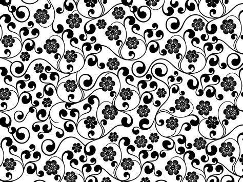 Clipart Black And White Floral Pattern Background Inverse