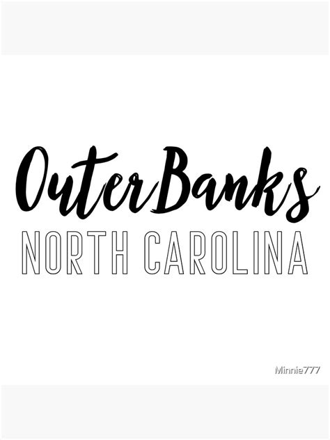 Outer Banks North Carolina Black Poster For Sale By Minnie777 Redbubble