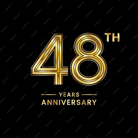 Premium Vector 48 Years Anniversary Logo Design With Golden Number