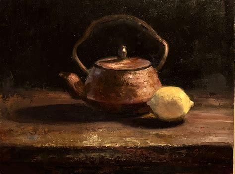 Teapot And Lemon Still Life Painting Art