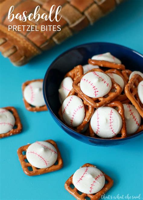 Baseball Pretzel Bites Baseball Themed Snack Idea