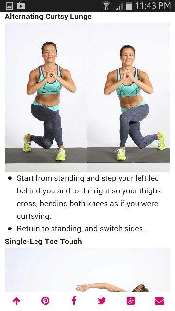 Alternating Curtsey Lunge Workout Guide Band Workout Workout Ideas