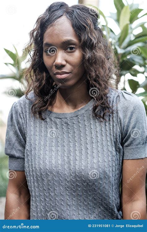 Serious Portrait Of Mature Black Woman Stock Image Image Of Woman Garden