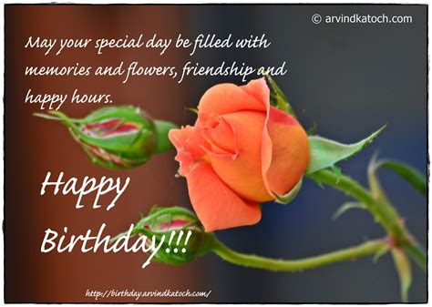 Happy Birthday Rose Card May Your Special Day Be Filled With Memories