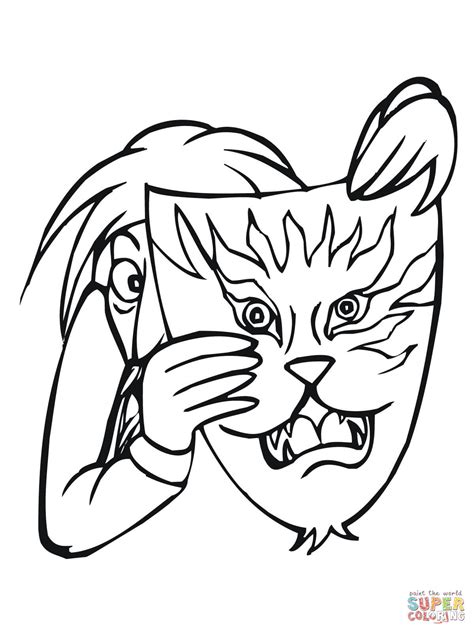 Such lots of fun they could have and give another kids. Tiger Mask coloring page | Free Printable Coloring Pages