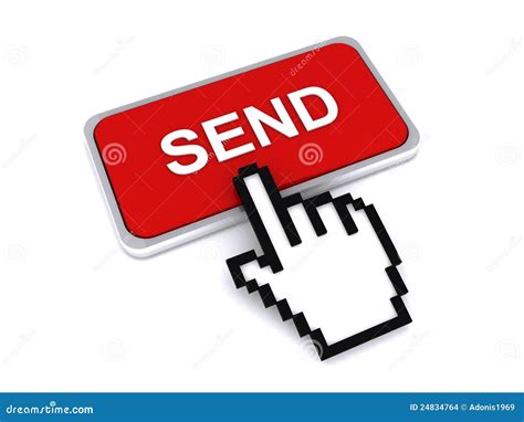 Cursor Hand On Send Button Stock Photo Image Of Pressing 24834764