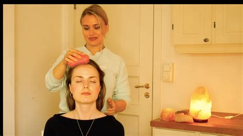 Asmr Relaxing Massage ♥ Face Scalp And Shoulder Massage Hair Brushingsoft Spoken Youtube