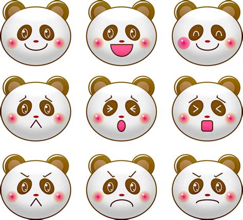Download Free Photo Of Kawaii Panda Emoji Panda Face Emotions Panda