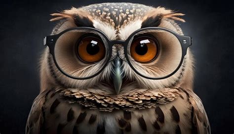 Premium Ai Image A Close Up Of A Owl Wearing Glasses
