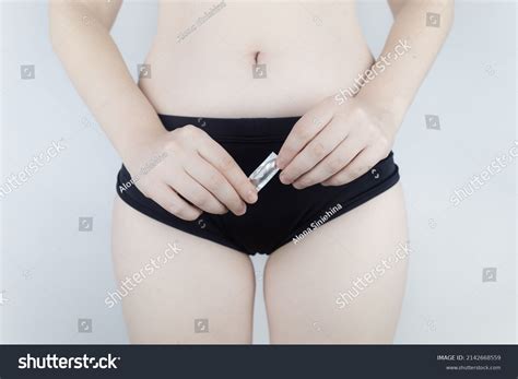 Vaginal Rectal Candle Hands Woman Against Stock Photo Edit Now 2142668559