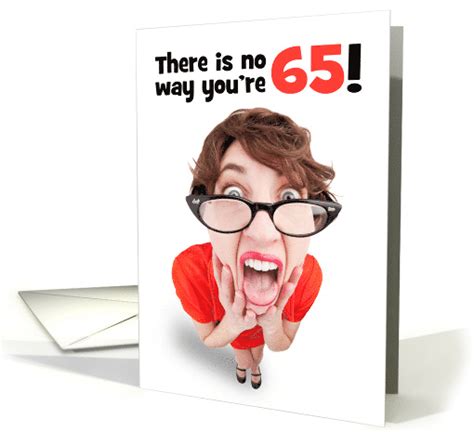 Happy 65th Birthday Funny Shocked Woman Humor Card 1595988