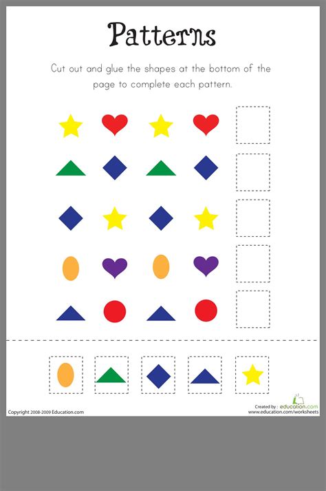 Patterns Worksheet For Kids