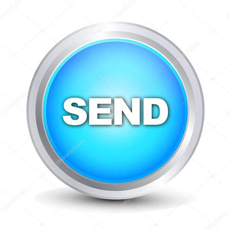 To cause to be conveyed by an intermediary to a destination: Send button — Stock Vector © burakowski #5705164