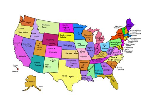 Free Clipart United States Map With Capitals And State Names Jlpatte2
