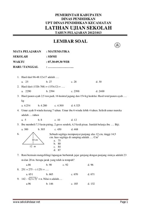Soal Matematika Kelas 2 Sd Semester 2 Homecare24