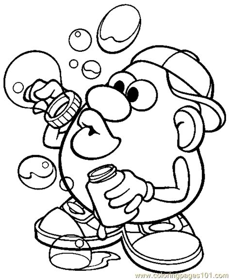 It consists of a plastic head in the shape of a potato (colloquially called potato) and several decorative elements (moustache, hat, nose). Mr Potato Head 012 Coloring Page - Free Mister Potato ...