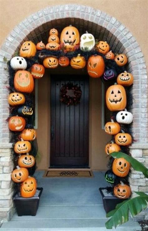Halloween Front Door Pumpkin Arch Entrance Zain Moula