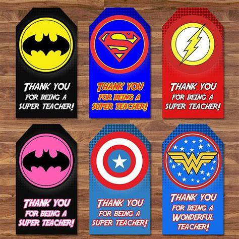 Teacher Appreciation Week Superhero Tags Thanks For Being A Super