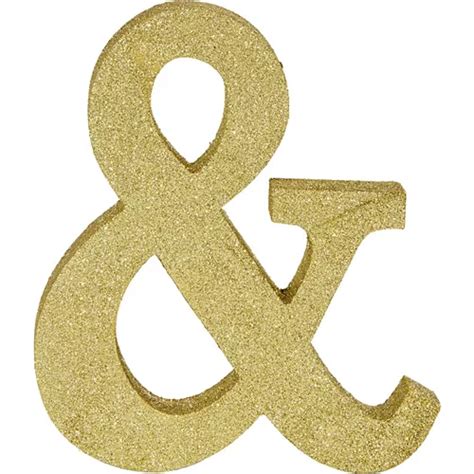Glitter Gold Number And Symbol Sign 6in X 8in Party City