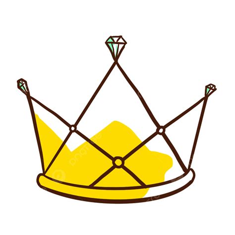 Artículos De Línea De Diamante Adornados Amarillos Corona Png Verde