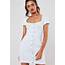 White Milkmaid Denim Mini Dress  Missguided Australia
