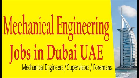 Mechanical Engineering Jobs In Dubai Uae Youtube