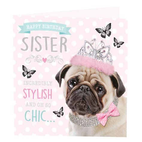 This is an easy making card for boyfriend, girlfriend, wife, husband, father, mother, friend, brother, sister.etc. Pug Sister Birthday Card | I Love Pugs