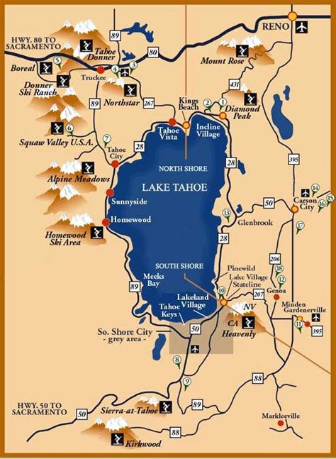 1000 Images About Lake Tahoe Maps And Charts On Pinterest Ski Lakes