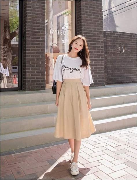 Pin By Bebe Roba On Korean Style Korean Girl Fashion Long Skirt