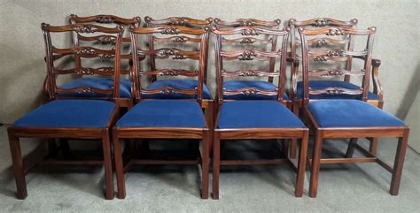 William Tillman Set Of Eight Mahogany Ladder Back Dining Chairs